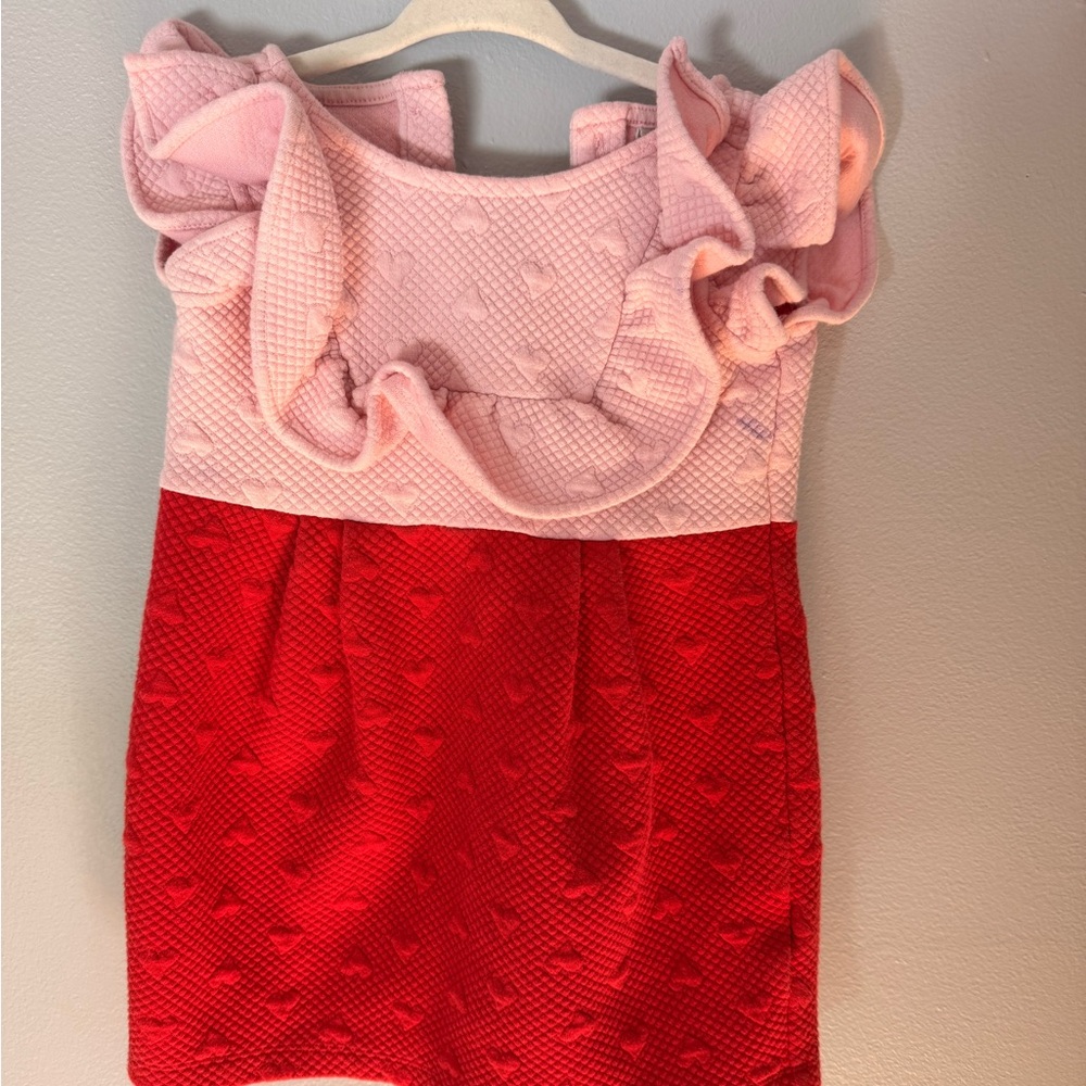 Janie and Jack Pink and Red Ruffle Dress